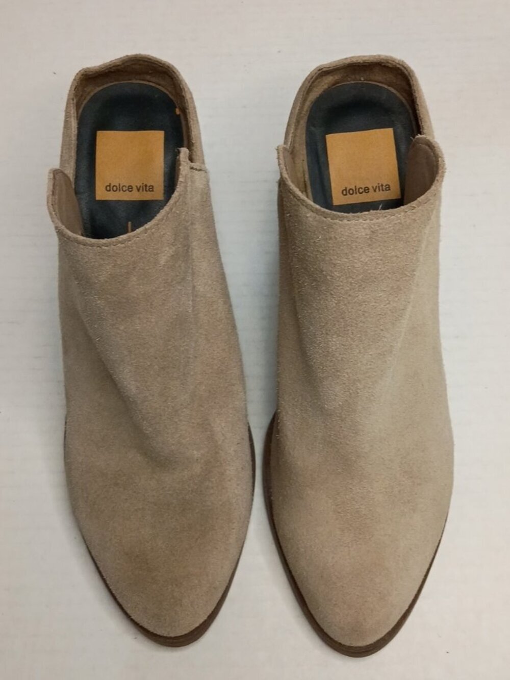 Dolce Vita Selene Suede Bootie Mules Taupe Tan Women's Size 7M
